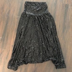 PH8 by Bebe Black Sequin Harem Jumpsuit